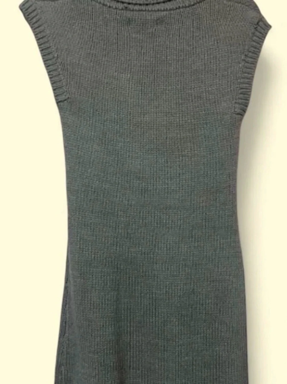 JJ Always Charcoal Cable-Knit Sleeveless Tunic with Cowl Collar